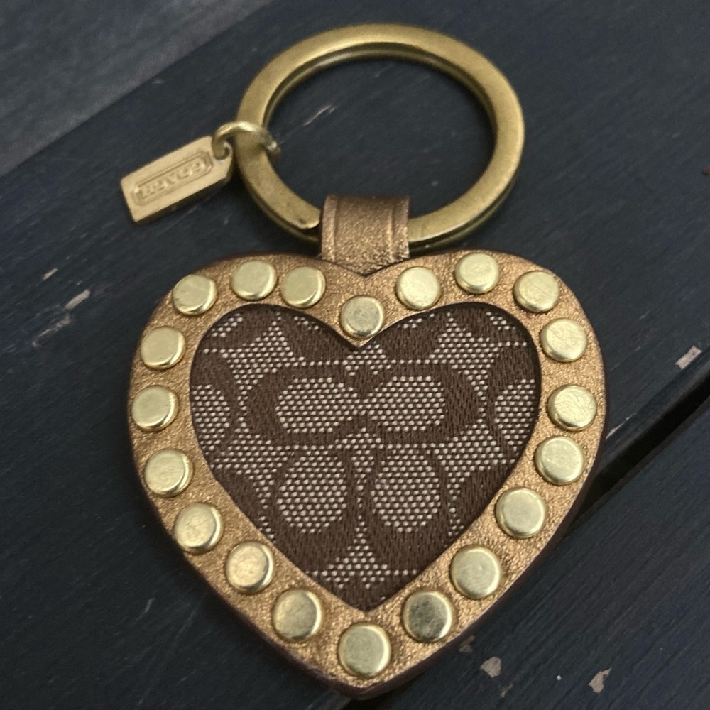 Coach Gold and Brown Heart Key Holder - Picture 6 of 6